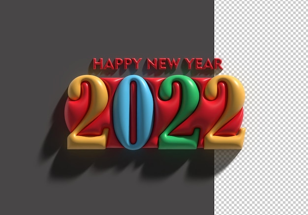 Bonne année 2022 Fichier Psd Transparent de rendu 3D