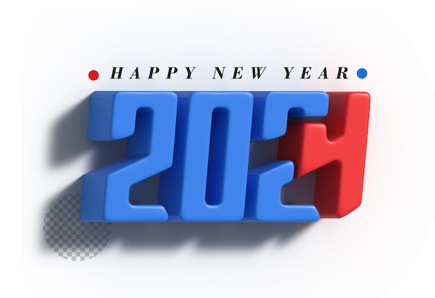 Bonne Année 2024 Lettres Typographiques Transparentes Psd