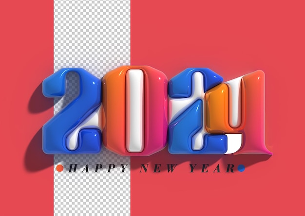 Bonne Année 2024 Lettres Typographiques Transparentes Psd