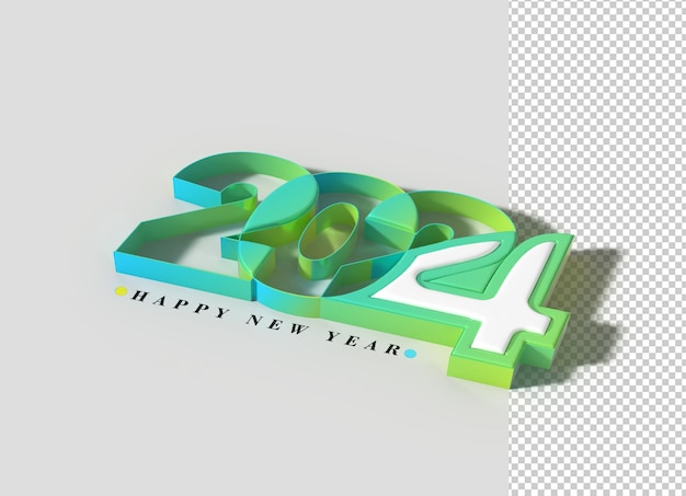 PSD gratuit bonne année 2024 lettres typographiques transparentes psd