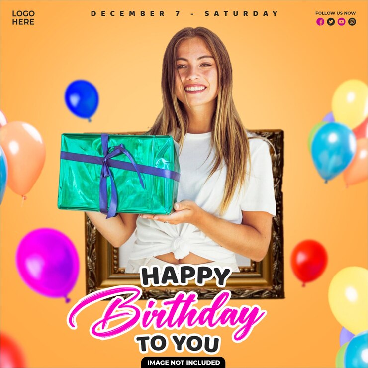 PSD gratuit bonne fête d'anniversaire bannière modèle de poste instagram