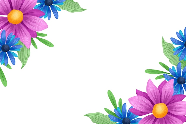 PSD gratuit bordure aquarelle florale