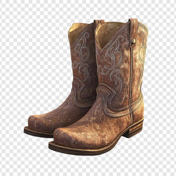 PSD gratuit des bottes de cow-boy usées, un charme rustique, un héritage occidental.