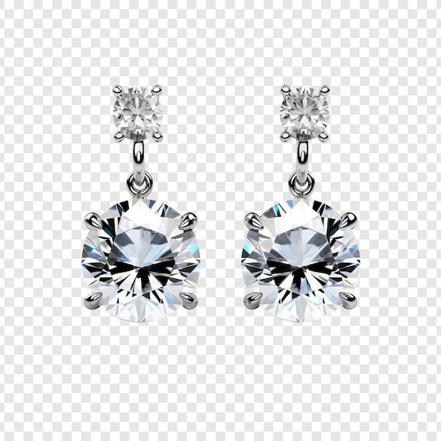 PSD gratuit boucles d'oreilles en diamant de luxe png isolées sur fond transparent