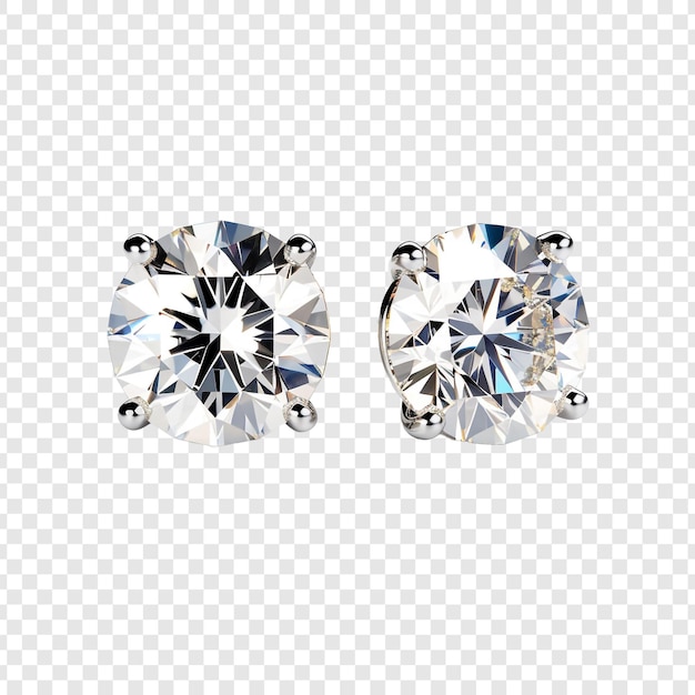 PSD gratuit boucles d'oreilles en diamant de luxe png isolées sur fond transparent
