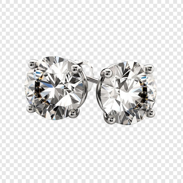 PSD gratuit boucles d'oreilles en diamant de luxe png isolées sur fond transparent