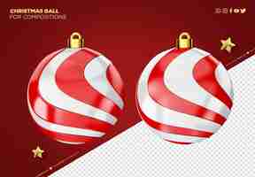 PSD gratuit boule de noël 3d pour la décoration de noël