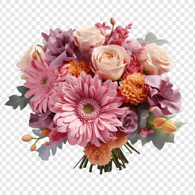 PSD gratuit bouquet de fleurs isolé sur fond transparent