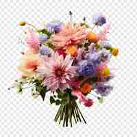 PSD gratuit bouquet de fleurs isolé sur un fond transparent