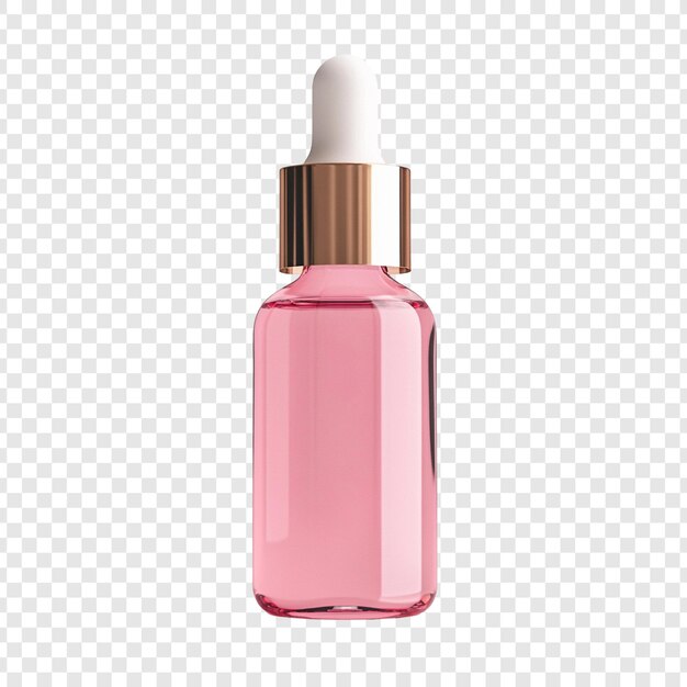 Bouteille à gouttes de verre rose Conception élégante d'emballage cosmétique
