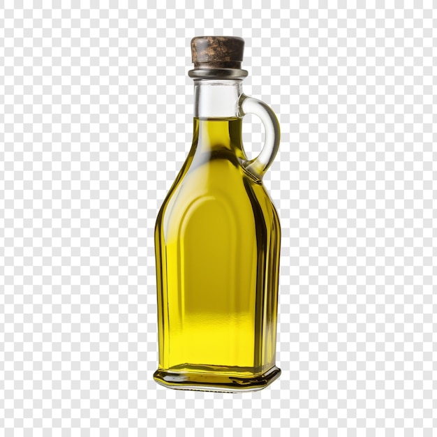 Bouteille D'huile D'olive Isolée Sur Fond Transparent