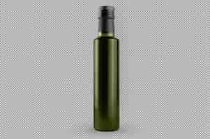 PSD gratuit bouteille d'huile d'olive verte sur fond transparent