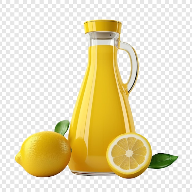 PSD gratuit bouteille de jus de citron isolée sur un fond transparent