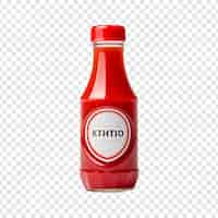 PSD gratuit bouteille de ketchup isolée sur fond transparent