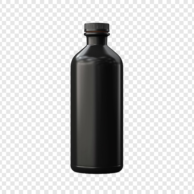 PSD gratuit bouteille recouverte de cuir noir isolée sur fond transparent