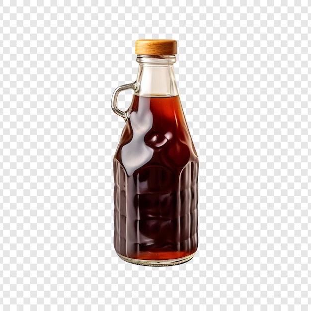 PSD gratuit bouteille de sirop de café isolée sur un fond transparent