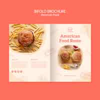 PSD gratuit brochure à deux volets du concept de cuisine américaine