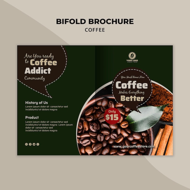 PSD gratuit brochure pliante café