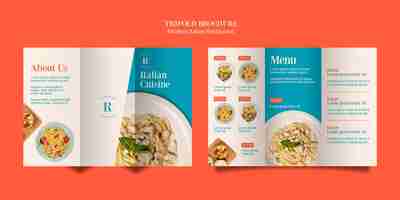 PSD gratuit brochure à trois volets sur la cuisine italienne