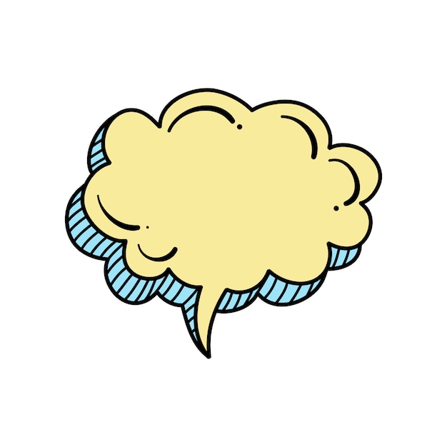 Bulle de parole dessinée à la main isolée