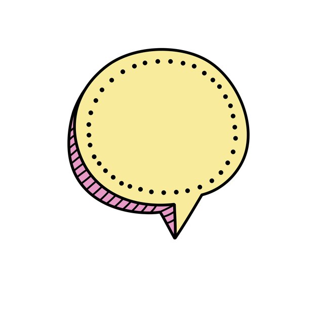 Bulle de parole dessinée à la main isolée