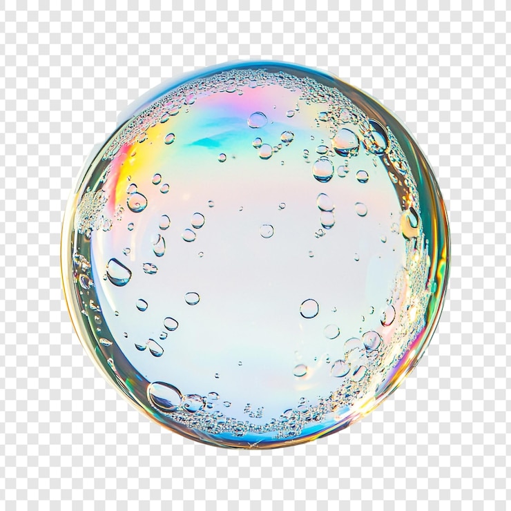 PSD gratuit bulle de savon iridescente avec de minuscules bulles d'air