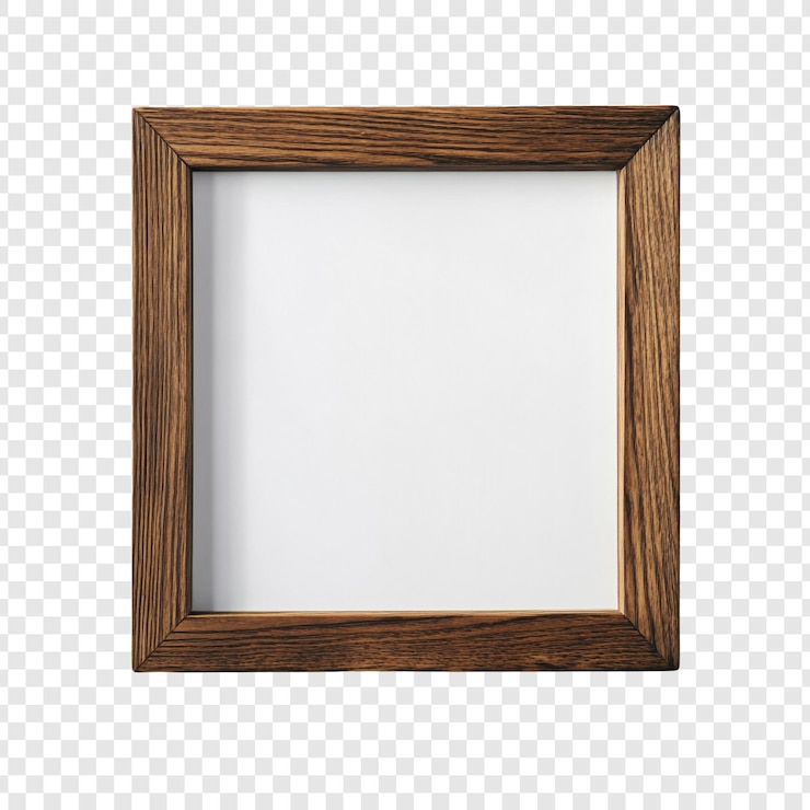 PSD gratuit cadre en bois carré mock-up cadre d'image vide isolé sur un fond transparent parfait pour la présentation de conception