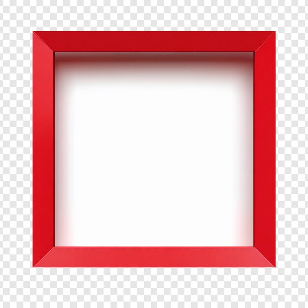 Un cadre carré rouge isolé sur un fond transparent parfait pour les maquettes et les dessins