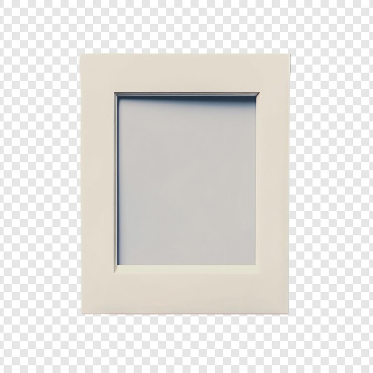 PSD gratuit cadre d'image carré blanc couleur crème isolée sur fond transparent