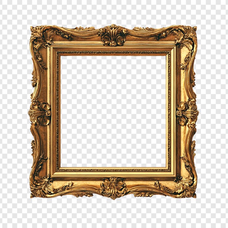PSD gratuit cadre d'image doré orné style antique design élégant et luxueux cadre vide