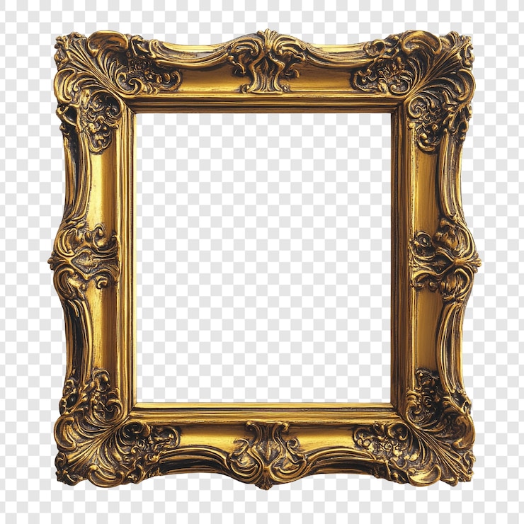 PSD gratuit le cadre d'or orné est un élément décoratif classique