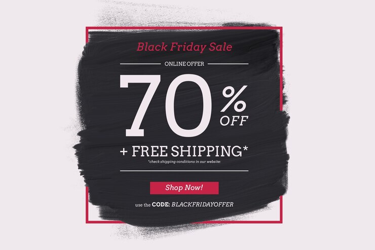PSD gratuit cadre de vente vendredi noir avec forme de peinture noire