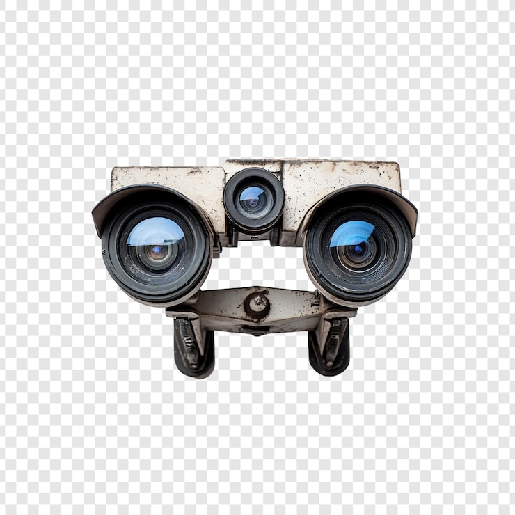 PSD gratuit une caméra de sécurité vintage une vue rapprochée d'un dispositif de surveillance usé