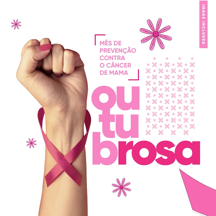 PSD gratuit campagne sur les réseaux sociaux octobre flux rose poing scié