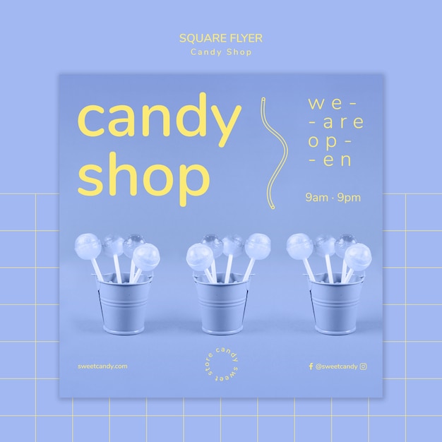 Candy shop design pour modèle de flyer