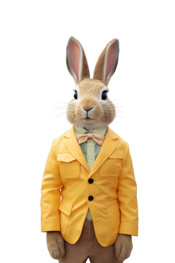 PSD gratuit caractère de lapin isolé