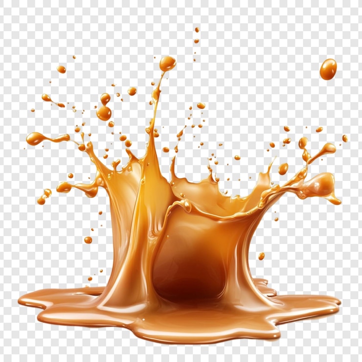 PSD gratuit caramel splash une délicieuse explosion de douceur