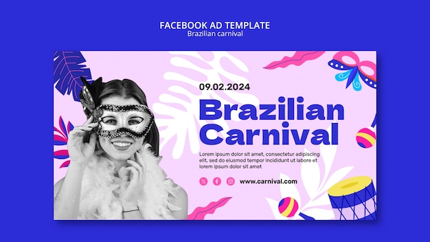 PSD gratuit le carnaval brésilien est célébré sur facebook.