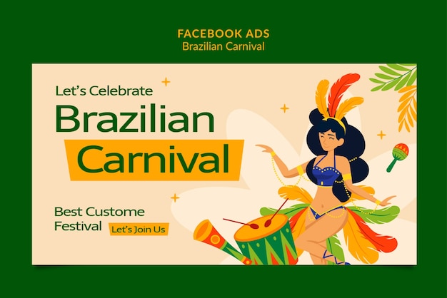 PSD gratuit le carnaval brésilien est célébré sur facebook.