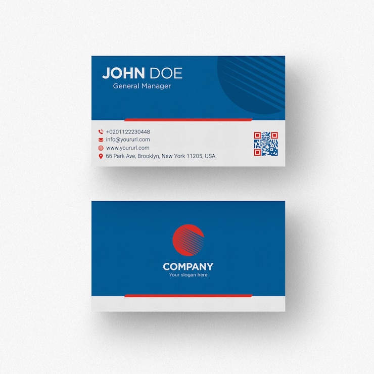 PSD gratuit carte de visite bleu foncé