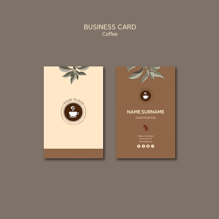 PSD gratuit carte de visite de boisson au café