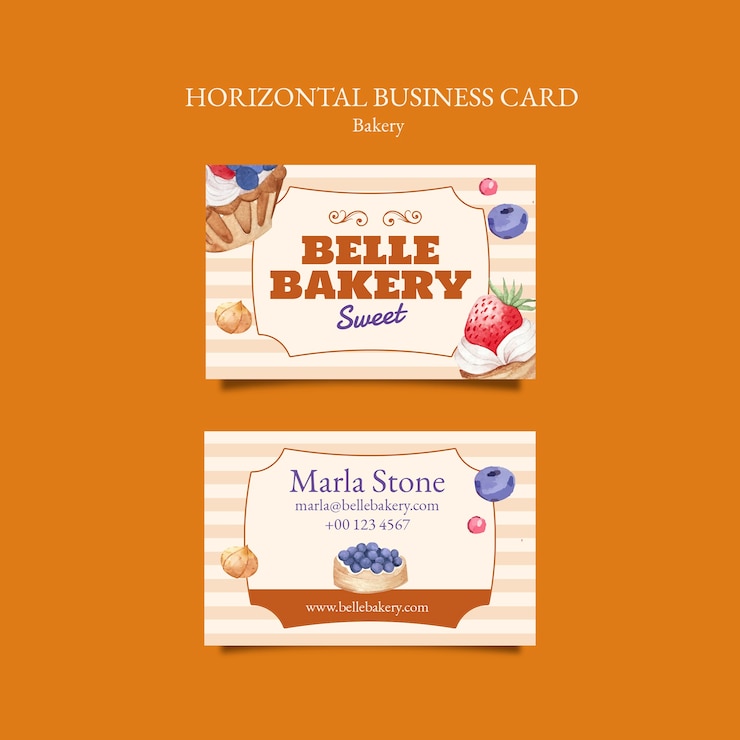 PSD gratuit la carte de visite de la boulangerie belle