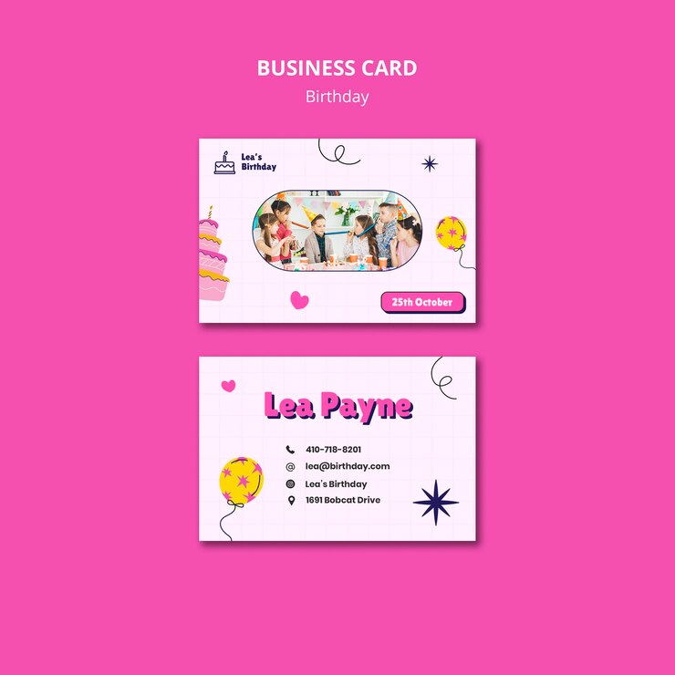 PSD gratuit carte de visite de célébration d'anniversaire