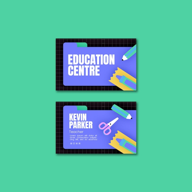 PSD gratuit carte de visite de concept d'éducation design plat