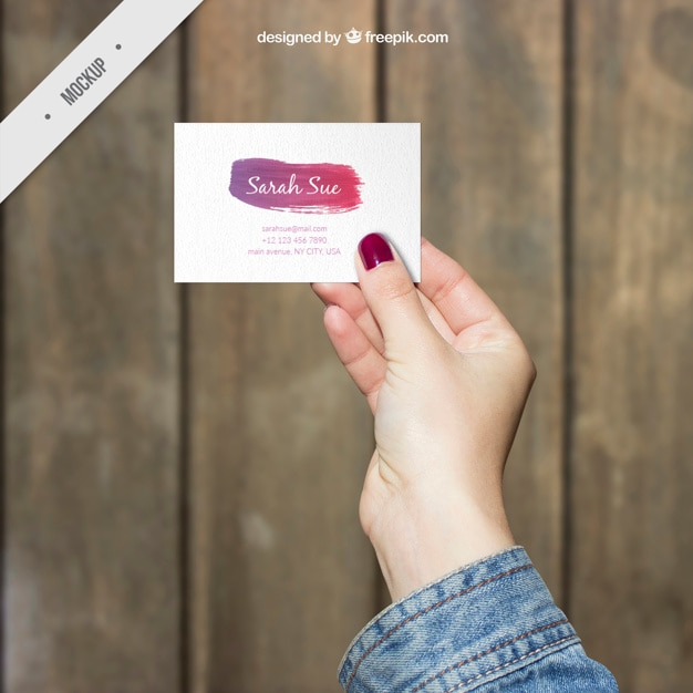 PSD gratuit carte de visite creative avec un coup de pinceau d&#39;aquarelle