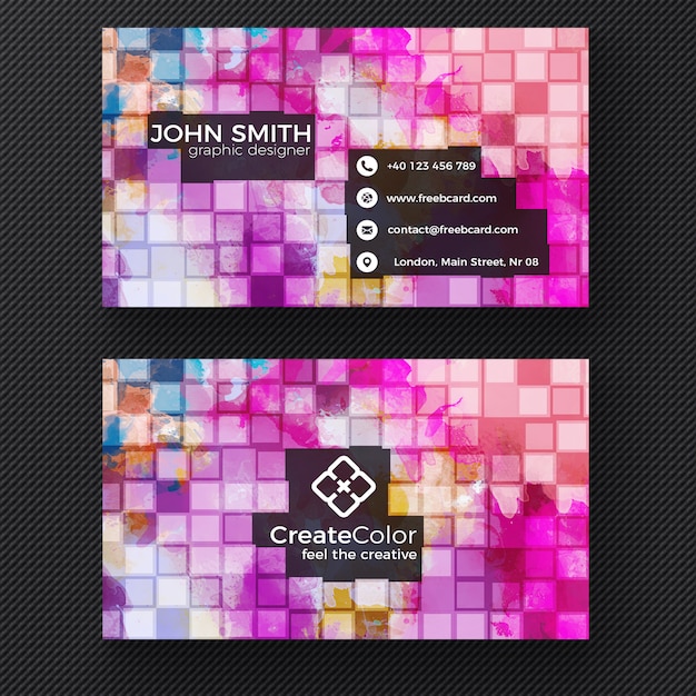 Carte De Visite Creative Sur Fond Pixel