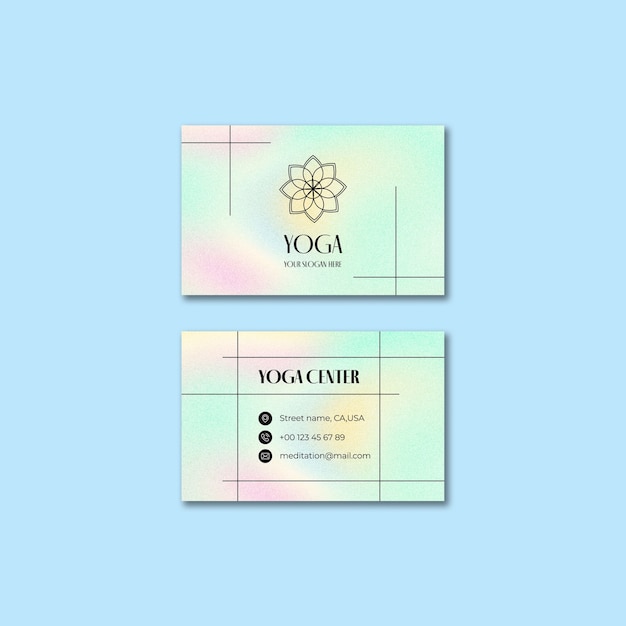 PSD gratuit carte de visite dégradé yoga et méditation