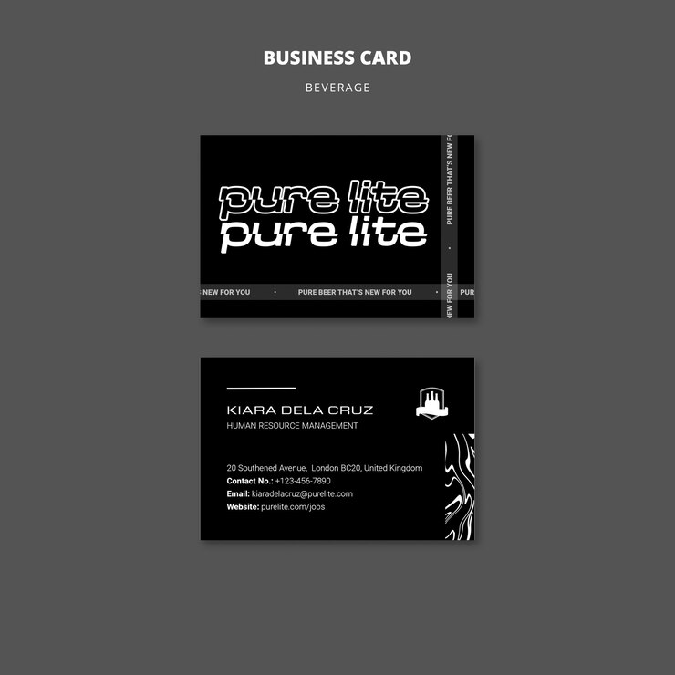 PSD gratuit carte de visite délicieuse de boisson