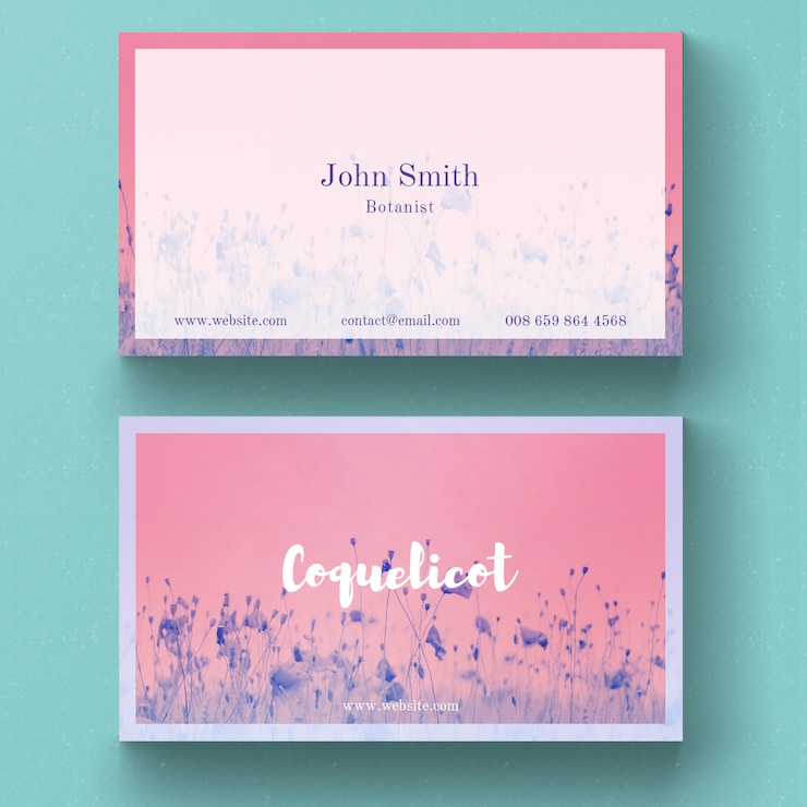 PSD gratuit carte de visite florale utile