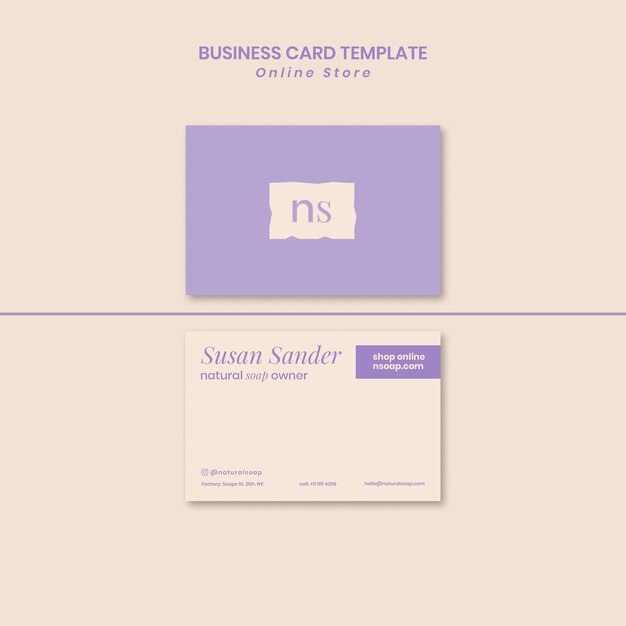 Carte de visite de magasin de savon fait main